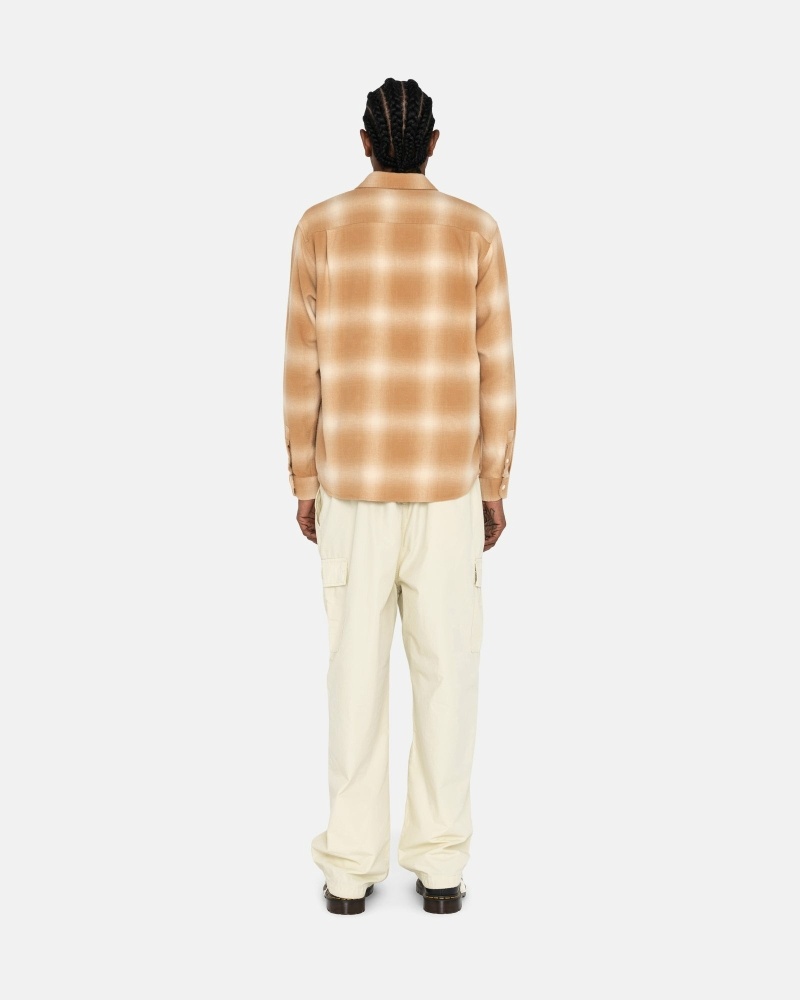 Brown Men's Stussy Bay Plaid Shirts | AU0000295