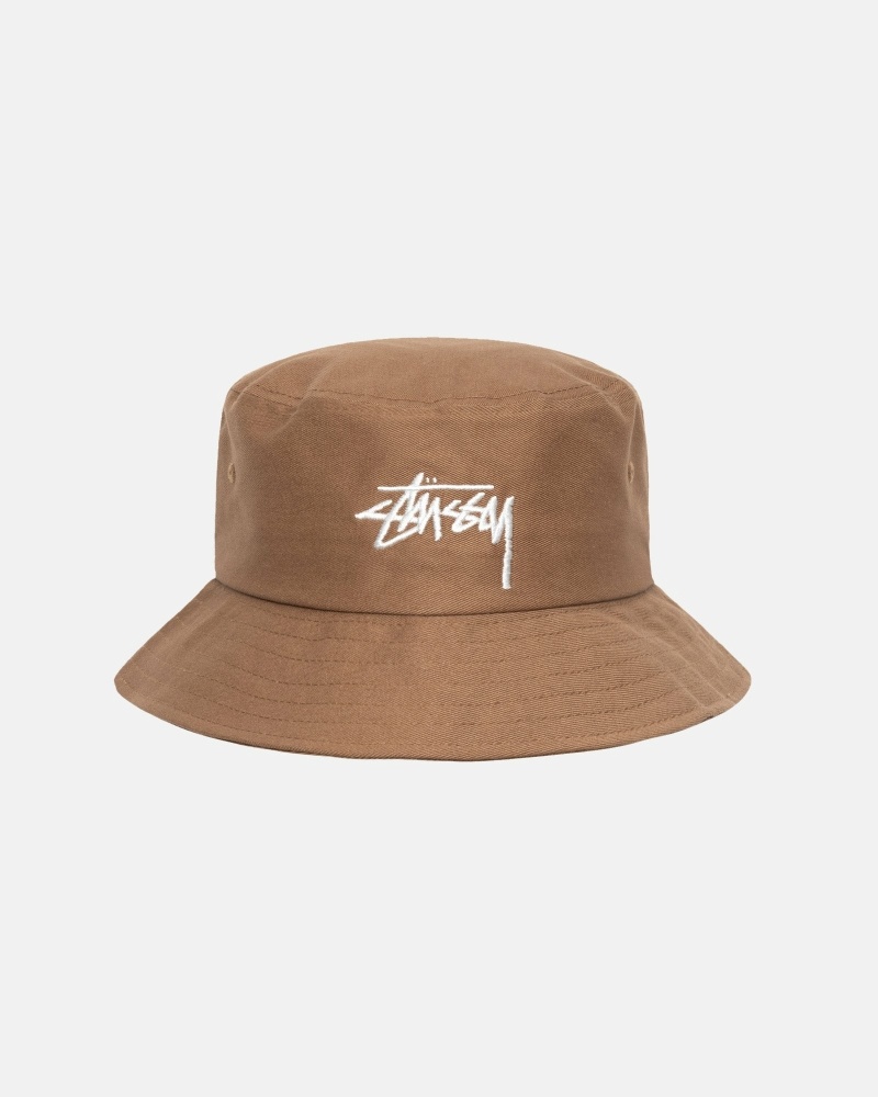 Brown Men\'s Stussy Big Stock Bucket Hats | AU0000405