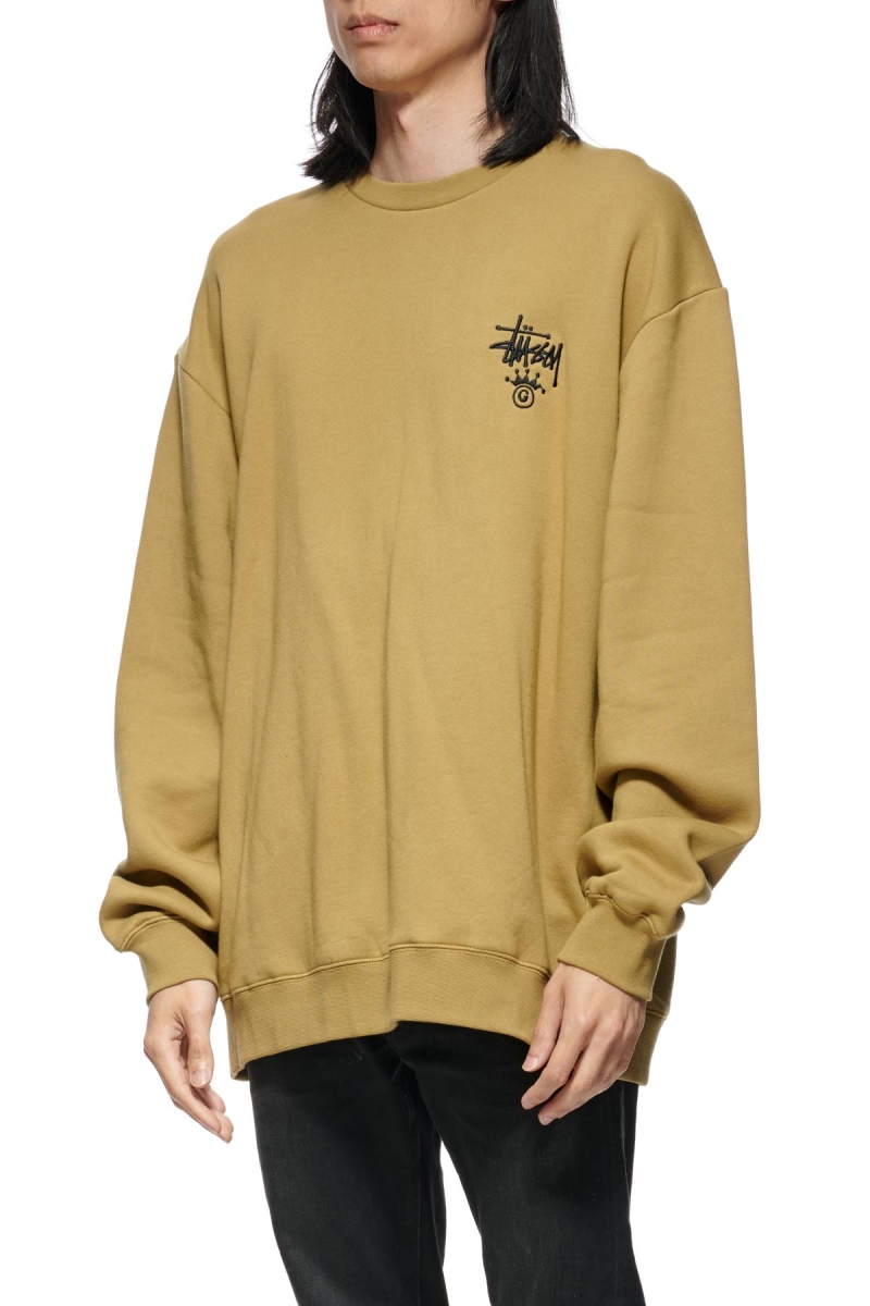 Brown Men's Stussy Copyright Crown Crew Sweaters | AU0000830