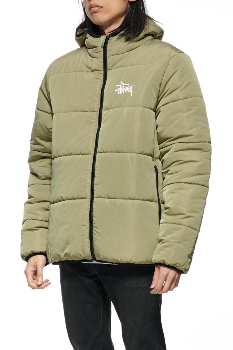 Brown Men's Stussy Graffiti Lightweight Puffa Jackets | AU0000343