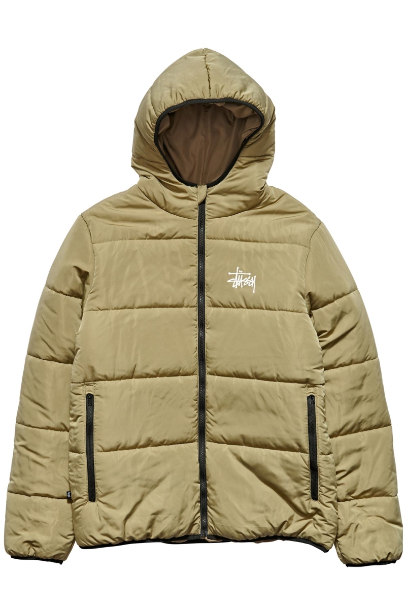 Brown Men\'s Stussy Graffiti Lightweight Puffa Jackets | AU0000343