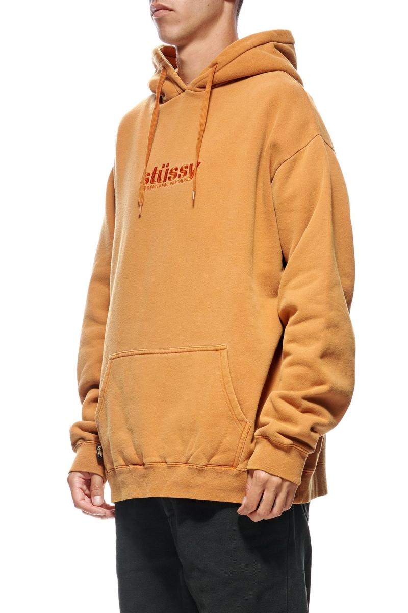 Brown Men's Stussy Italic Pigment Hoodies | AU0000048