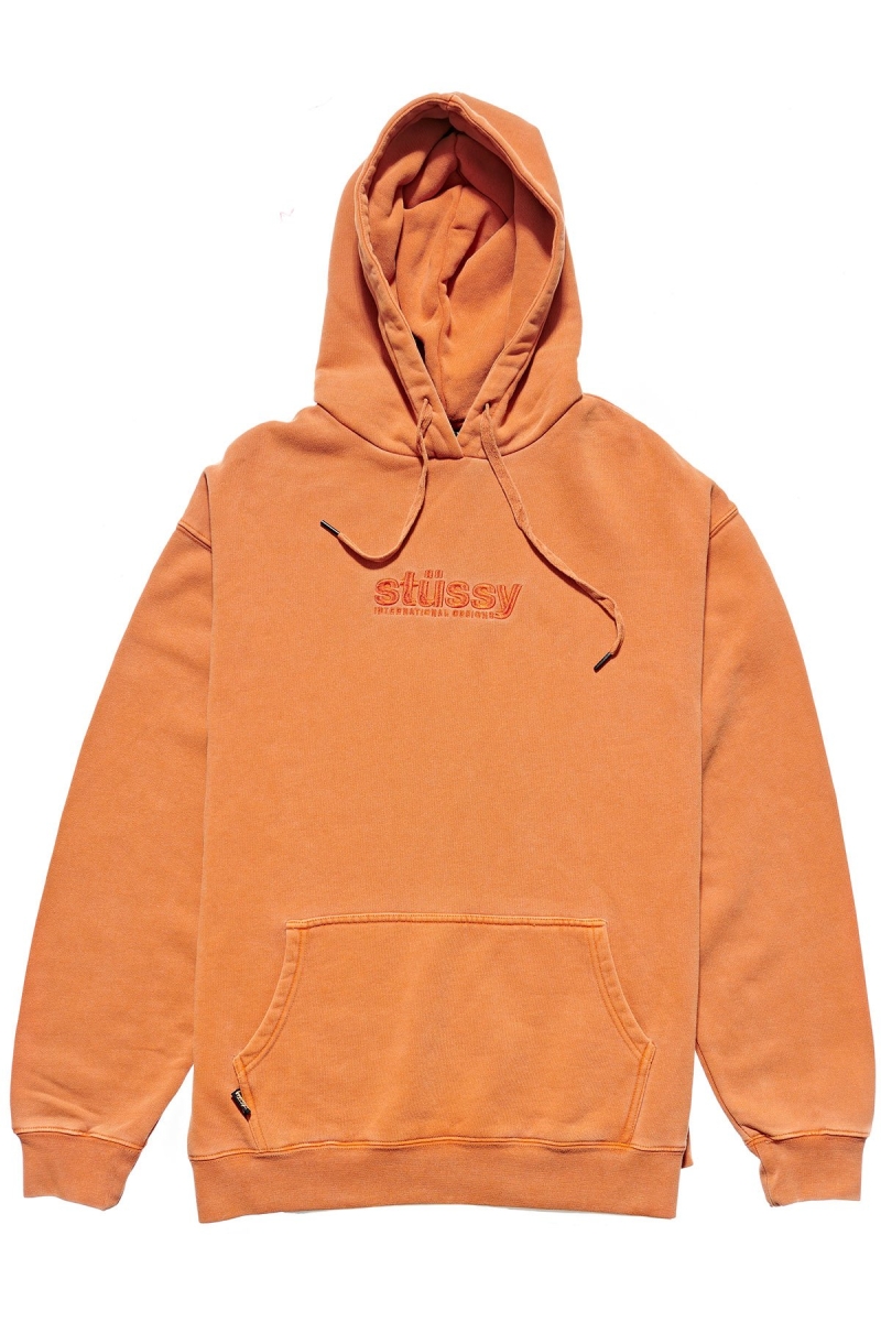 Brown Men\'s Stussy Italic Pigment Hoodies | AU0000048