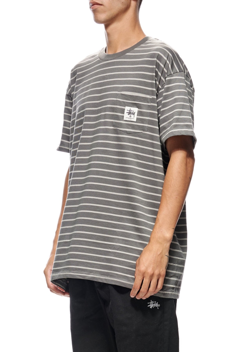 Brown Men's Stussy Kalorama Stripe SS T Shirts | AU0000231