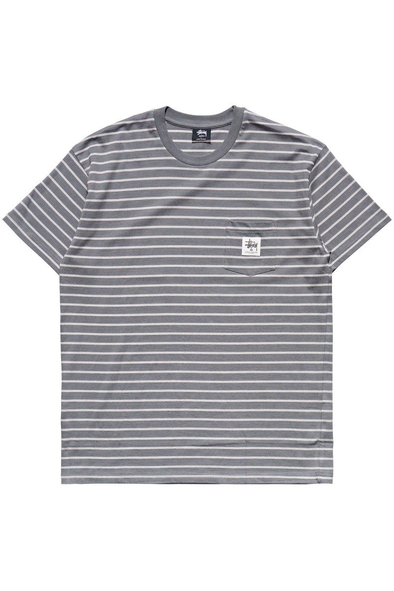 Brown Men\'s Stussy Kalorama Stripe SS T Shirts | AU0000231