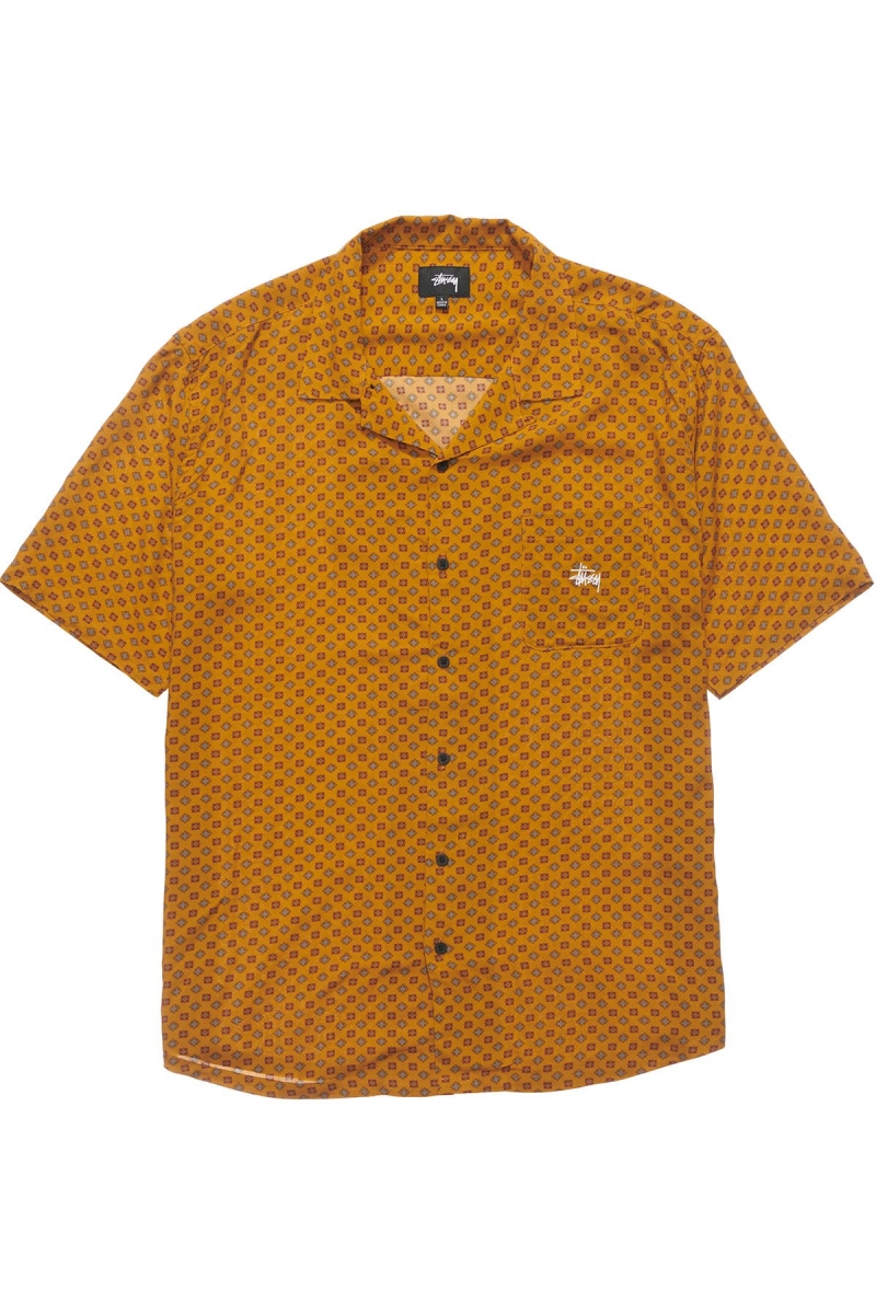 Brown Men\'s Stussy Liberty SS Shirts | AU0000317