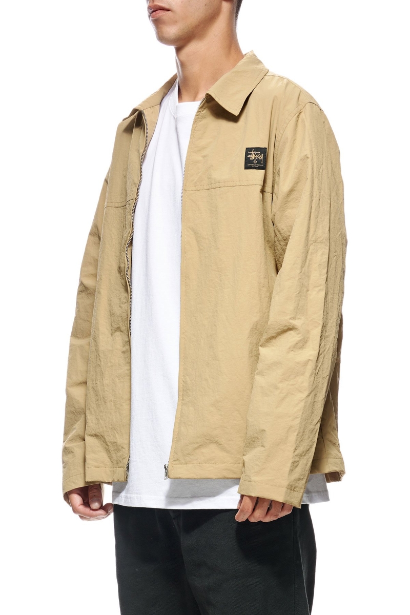 Brown Men's Stussy Sid Taslon Jackets | AU0000361