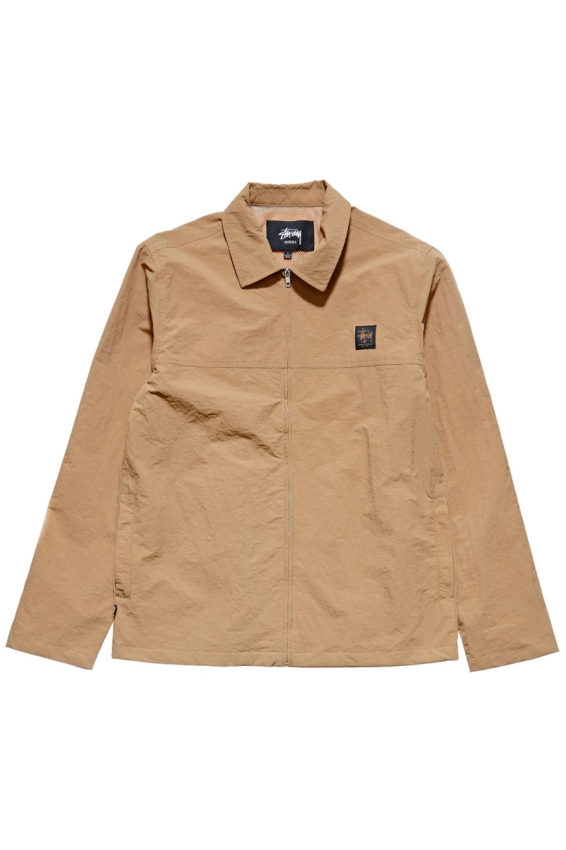 Brown Men\'s Stussy Sid Taslon Jackets | AU0000361