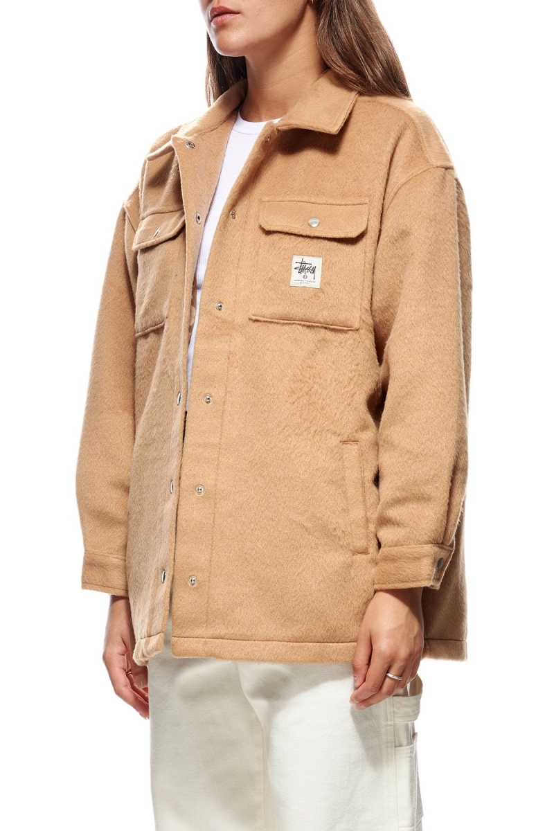 Brown Women's Stussy Fields Worker Jackets | AU0000337