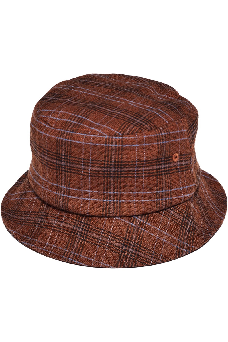 Brown Women's Stussy Graffiti Check Bucket Hats | AU0000439