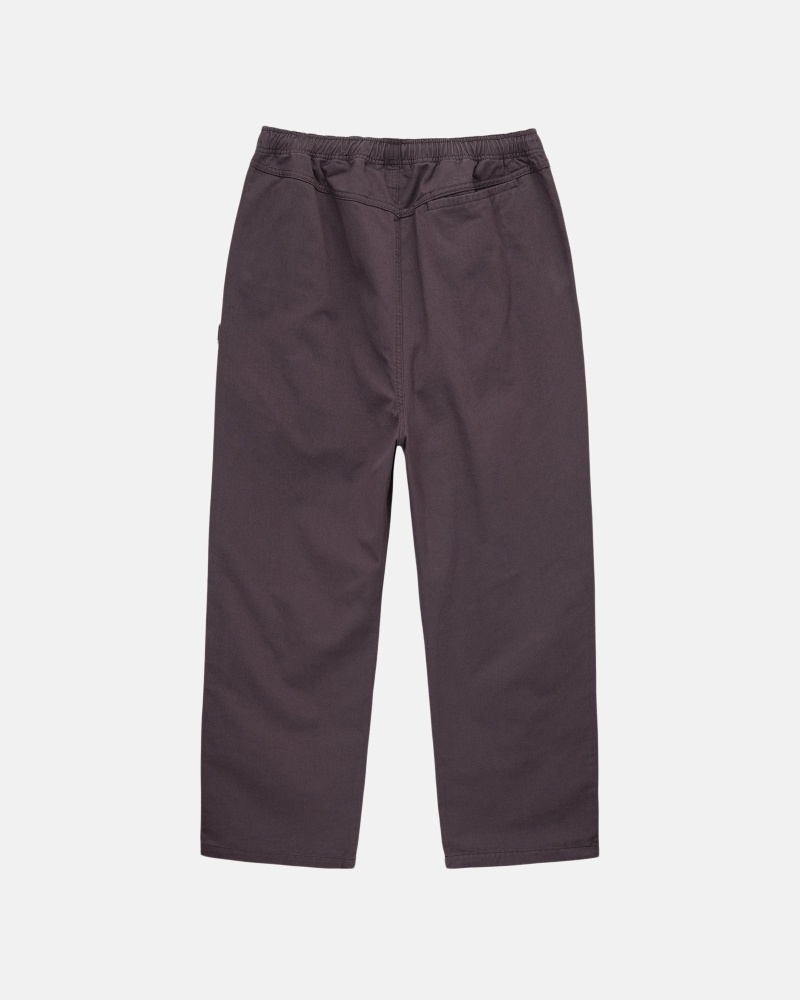 Burgundy Men's Stussy Brushed Beach Pants | AU0000543