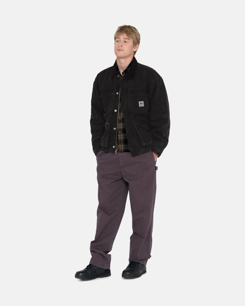 Burgundy Men's Stussy Brushed Beach Pants | AU0000543