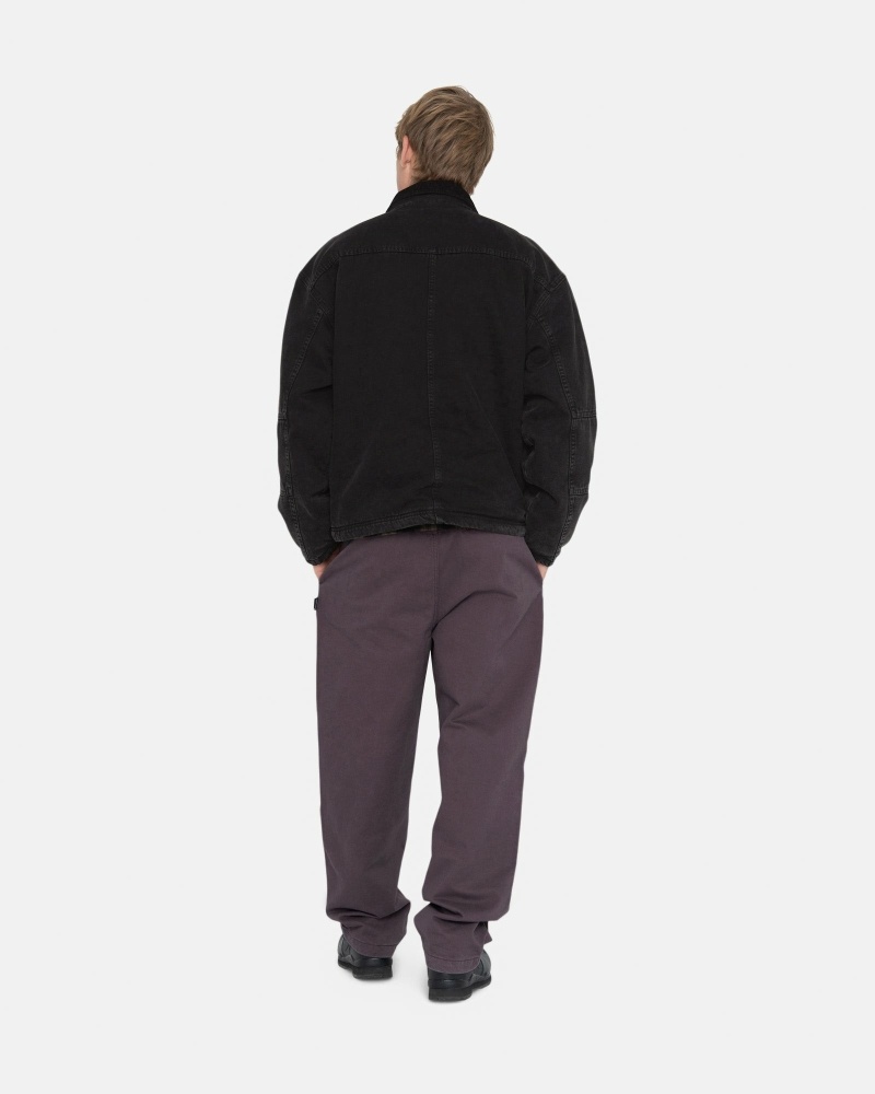 Burgundy Men's Stussy Brushed Beach Pants | AU0000543