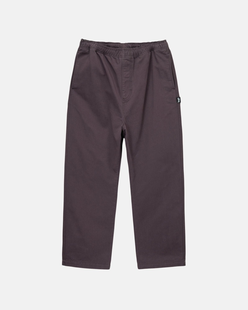 Burgundy Men\'s Stussy Brushed Beach Pants | AU0000543