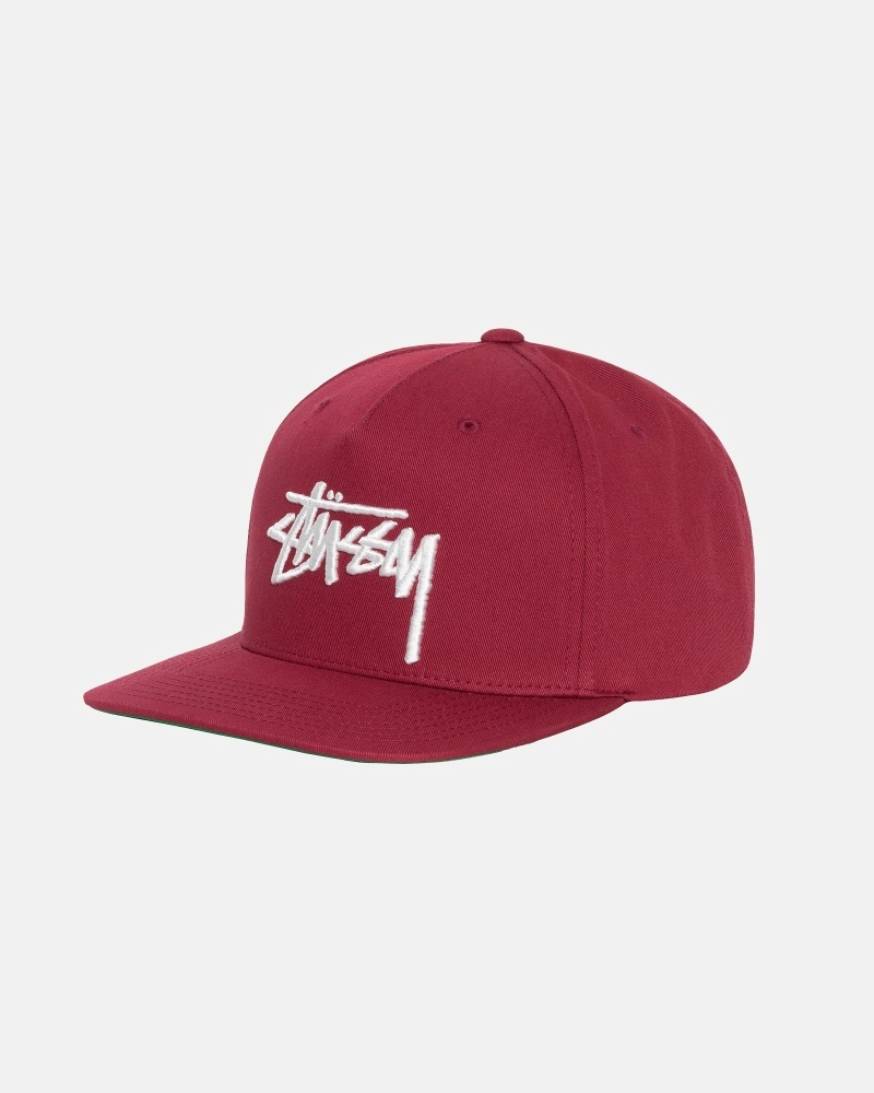 Claret Men's Stussy Big Stock Point Crown Caps | AU0000413