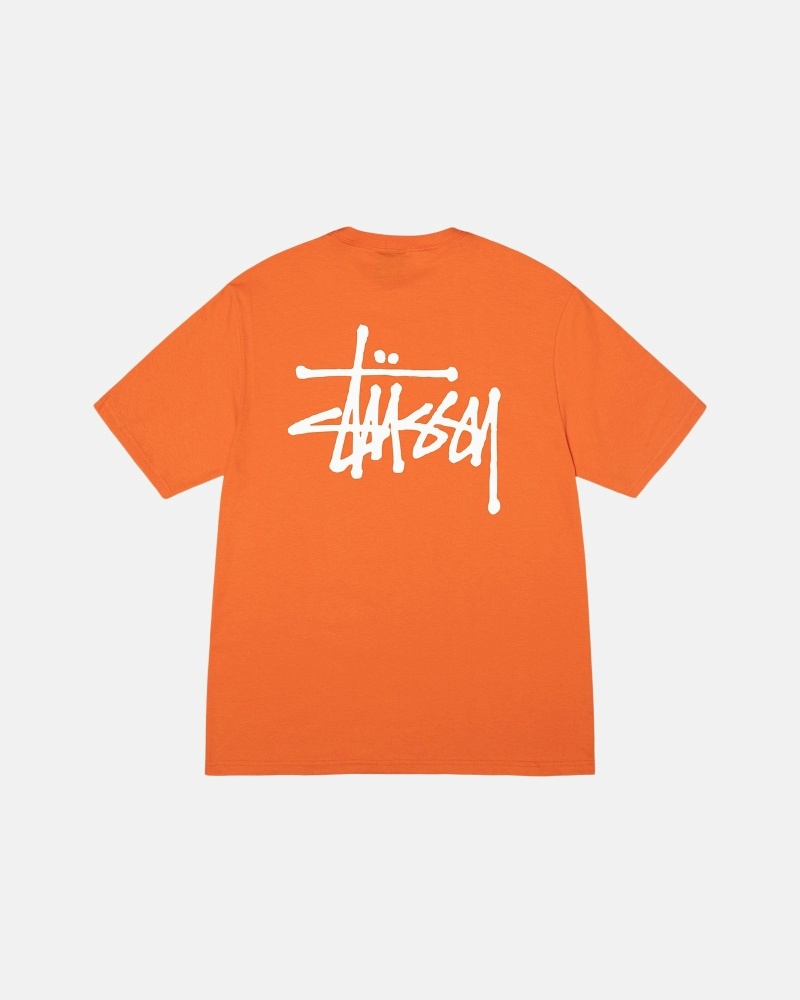 Coral Men\'s Stussy Basic T Shirts | AU0000110