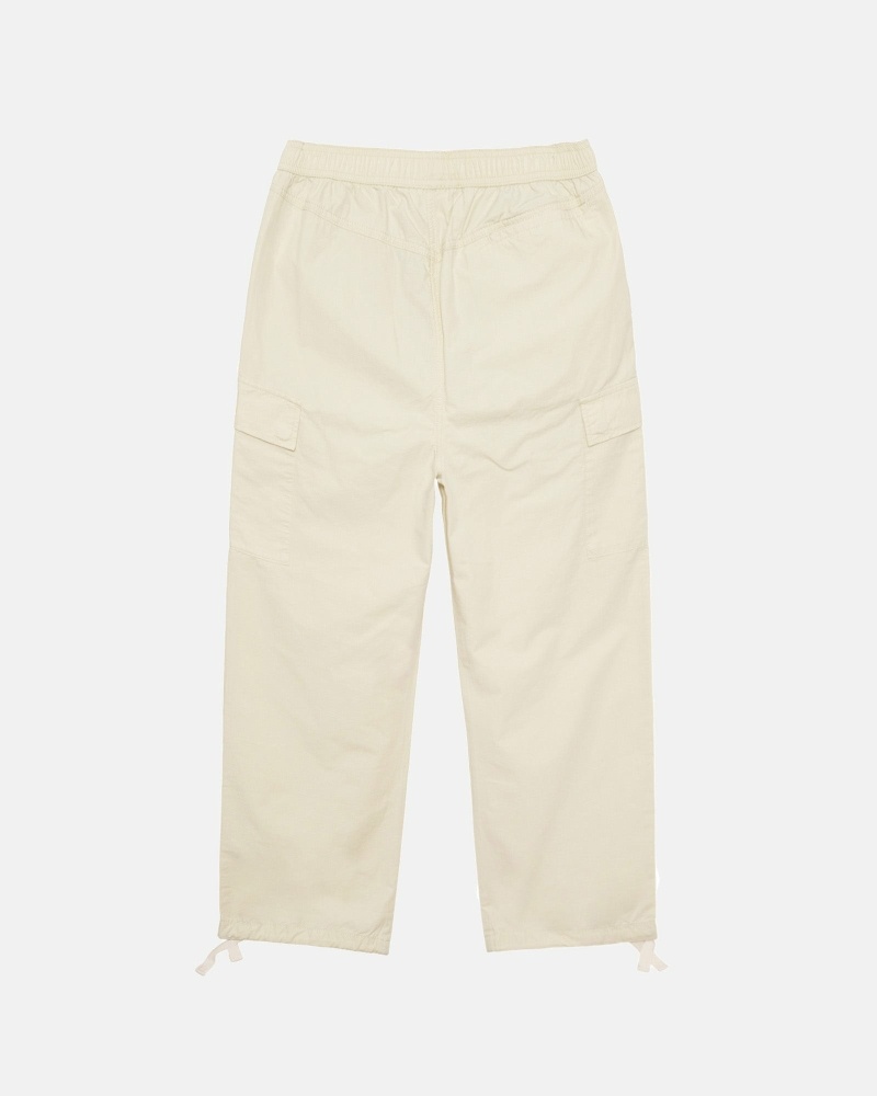 Cream Men's Stussy Ripstop Cargo Beach Pants | AU0000586