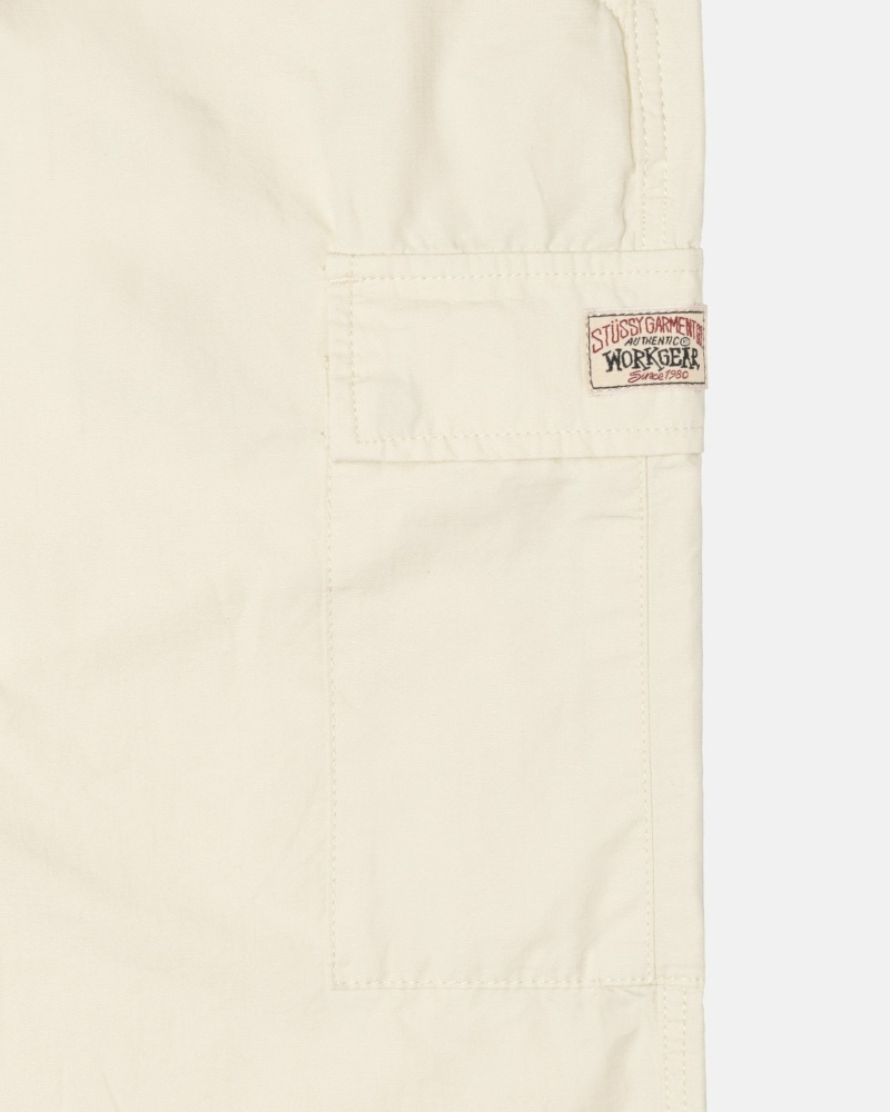 Cream Men's Stussy Ripstop Cargo Beach Pants | AU0000586