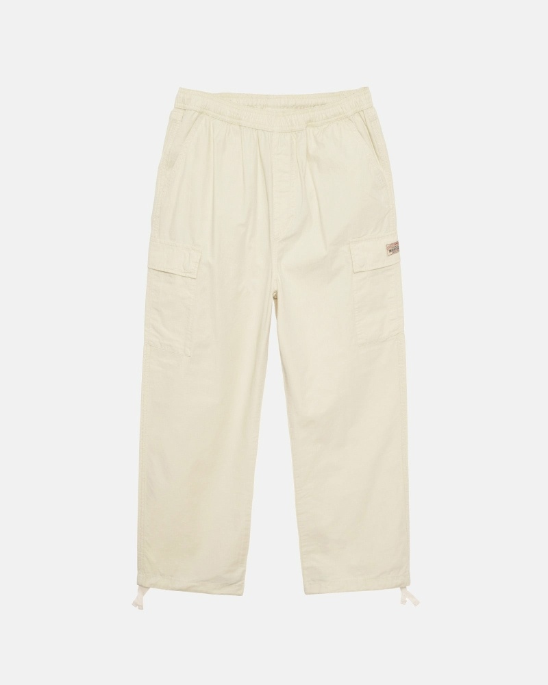 Cream Men\'s Stussy Ripstop Cargo Beach Pants | AU0000586