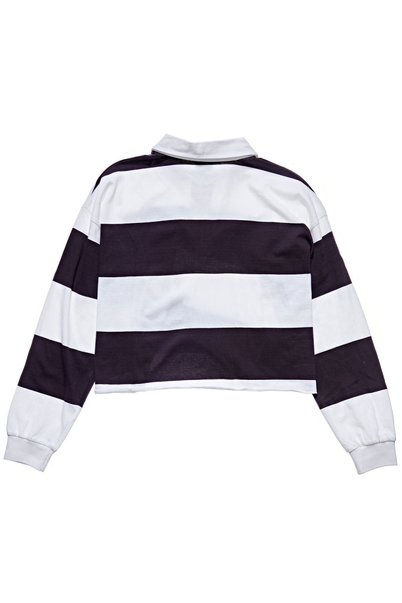 Dark Purple Women's Stussy Monaco Stripe Rugby Shirts | AU0000325