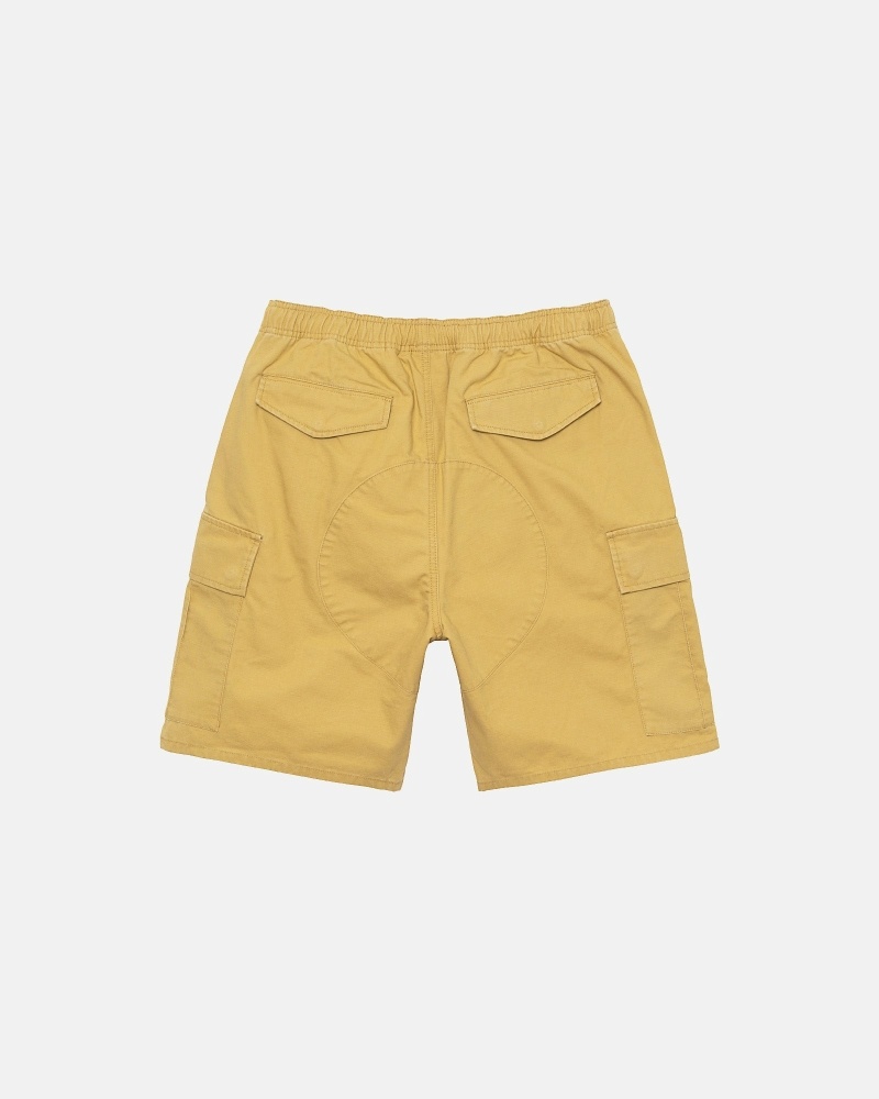 Dark Yellow Men's Stussy Ripstop Cargo Shorts | AU0000669