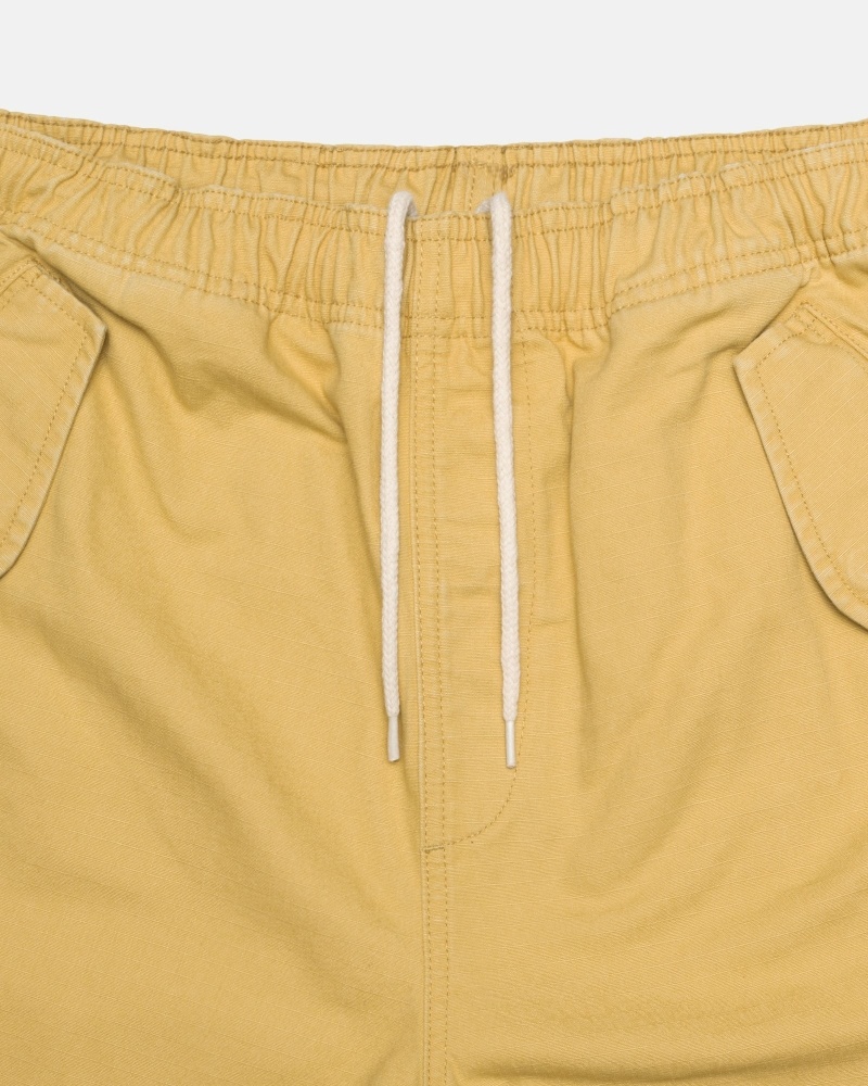 Dark Yellow Men's Stussy Ripstop Cargo Shorts | AU0000669