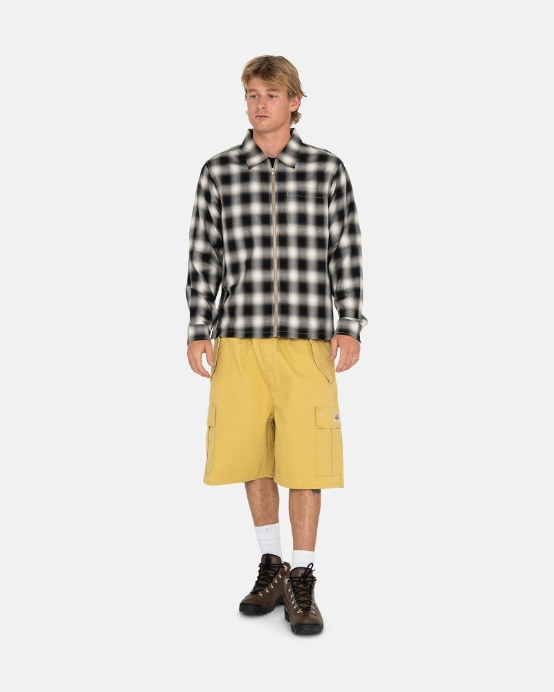 Dark Yellow Men's Stussy Ripstop Cargo Shorts | AU0000669