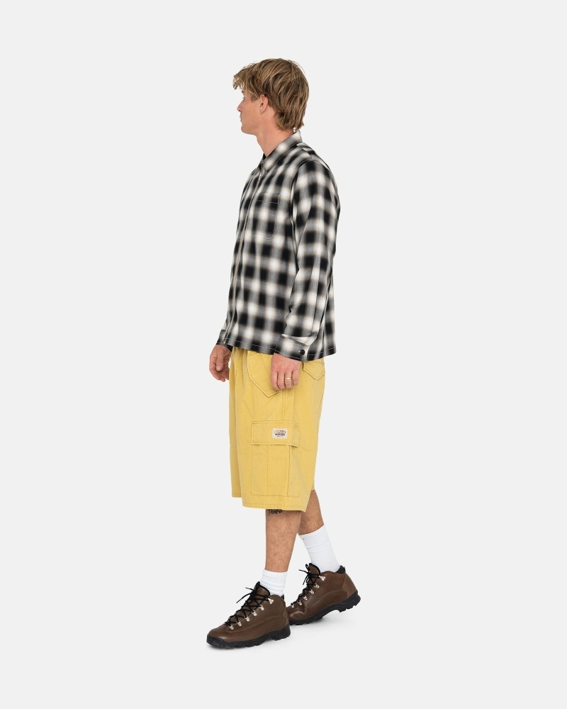 Dark Yellow Men's Stussy Ripstop Cargo Shorts | AU0000669