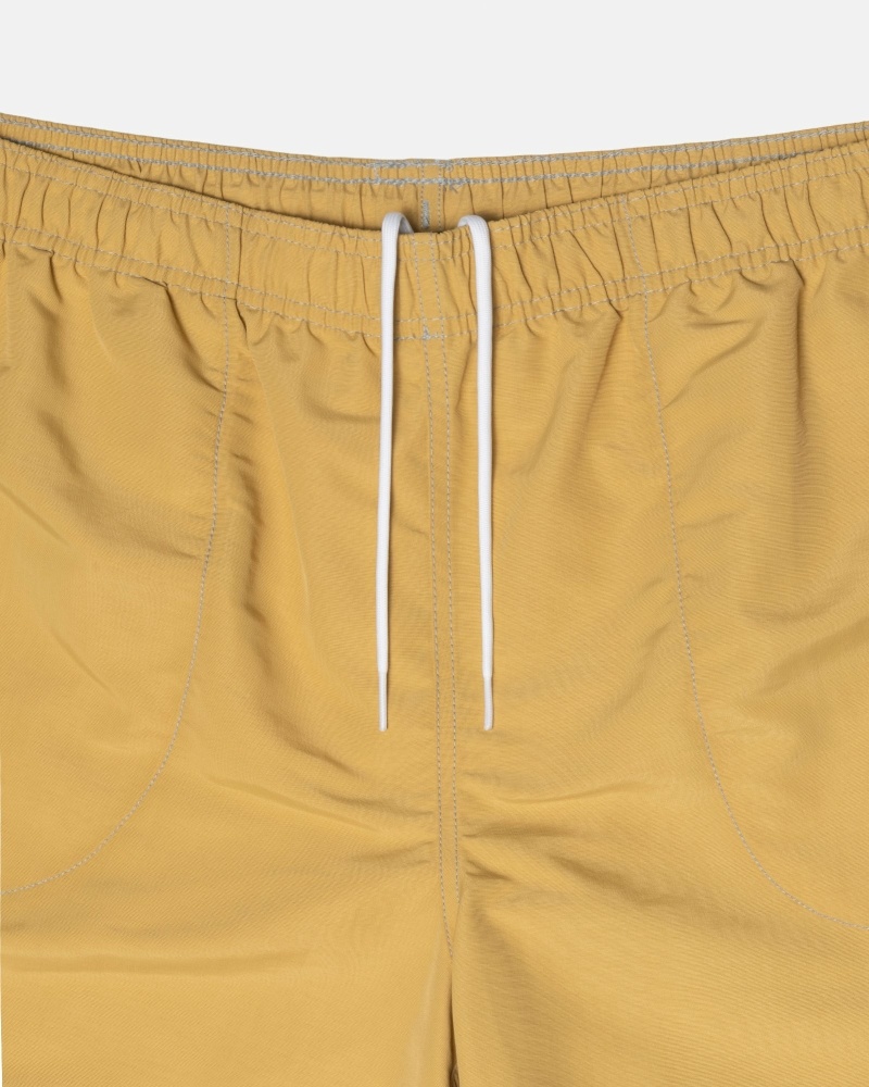 Dark Yellow Men's Stussy Surfman Patch Shorts | AU0000705