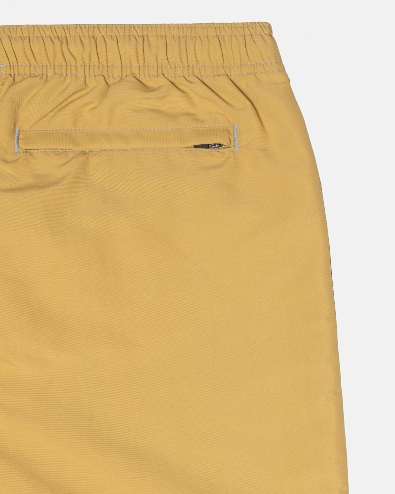 Dark Yellow Men's Stussy Surfman Patch Shorts | AU0000705