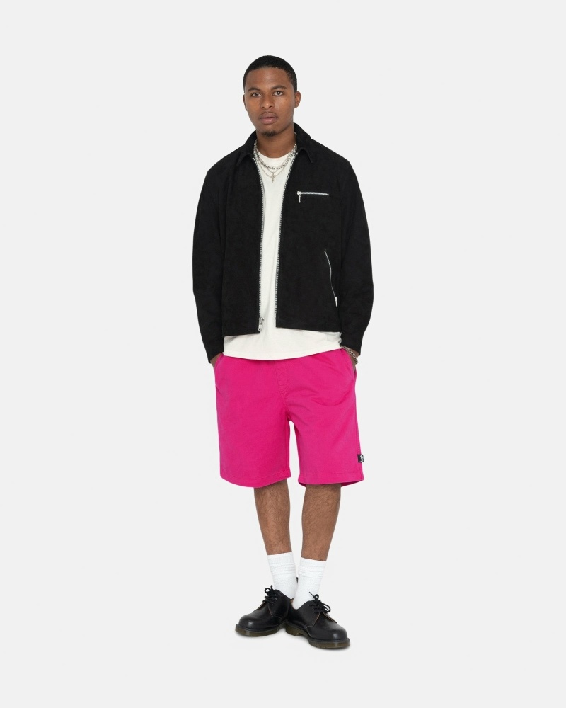 Fuchsia Men's Stussy Brushed Shorts | AU0000633