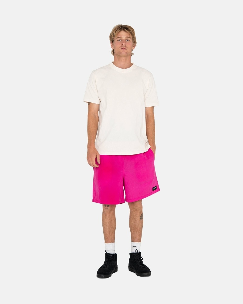 Fuchsia Men's Stussy Wave Dye Nylon Short Shorts | AU0000712