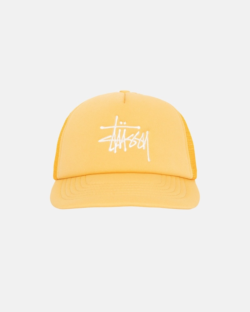 Gold Men\'s Stussy Big Basic Trucker Caps | AU0000402