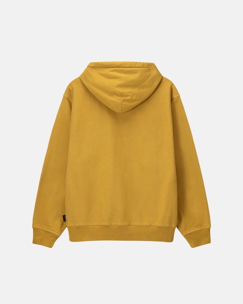 Gold Men's Stussy Pigment Dyed Fleece Hoodies | AU0000054