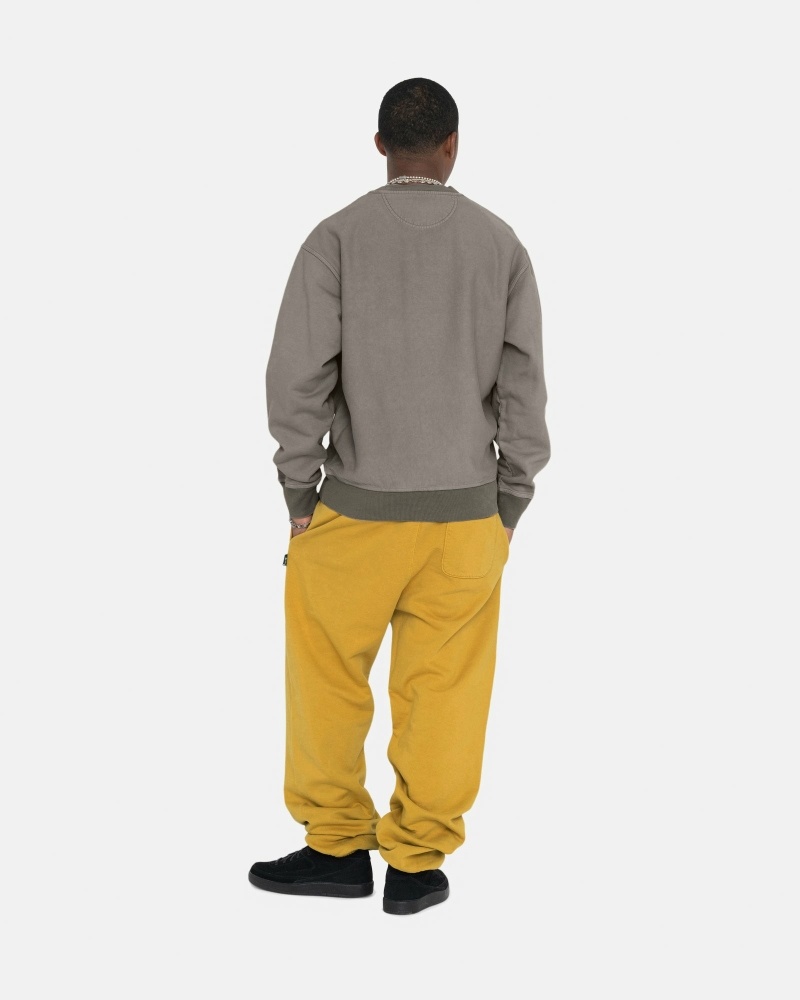 Gold Men's Stussy Pigment Dyed Fleece Pants | AU0000572