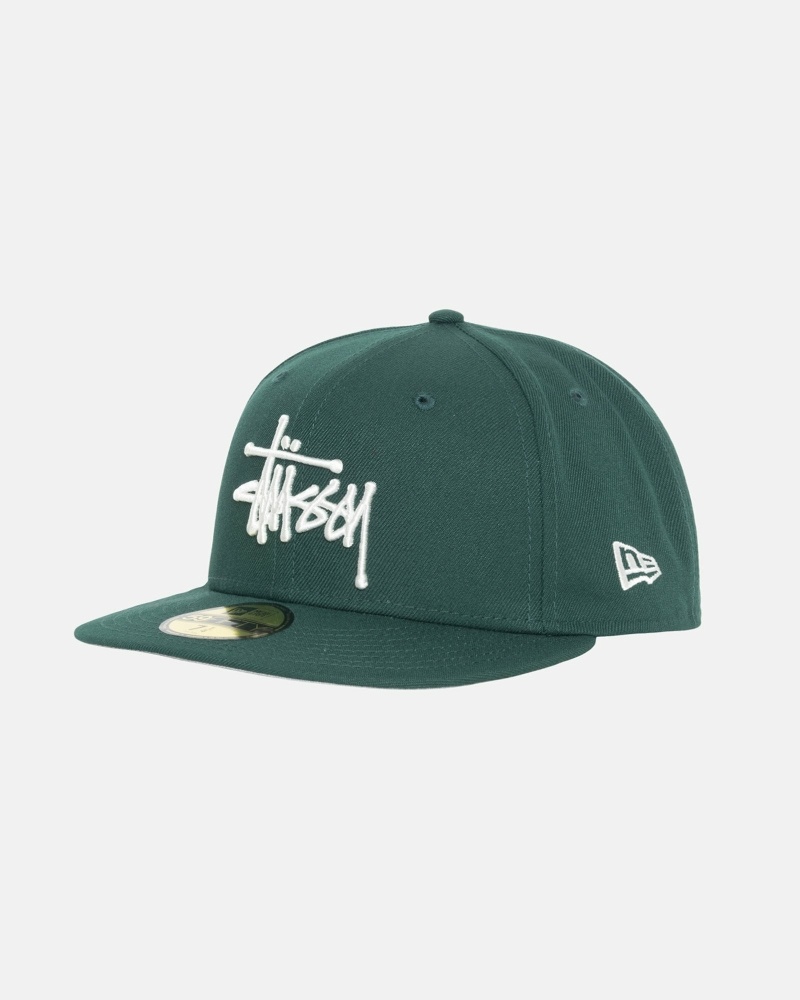 Green Men's Stussy Authentic New Era Caps | AU0000376