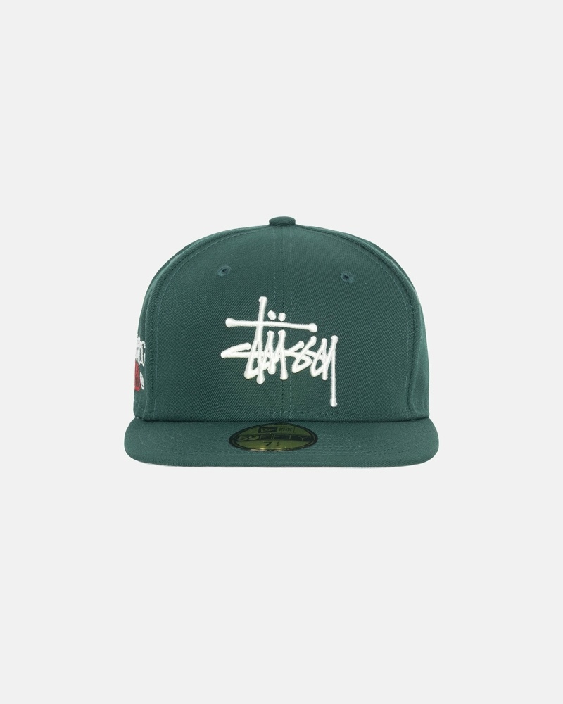 Green Men\'s Stussy Authentic New Era Caps | AU0000376