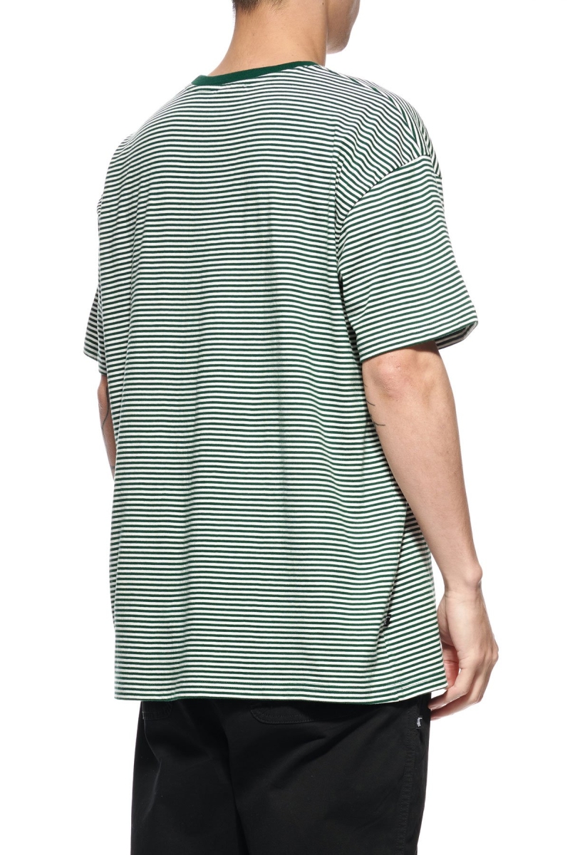 Green Men's Stussy Authentic Yarn Dye SS Pocket T Shirts | AU0000097