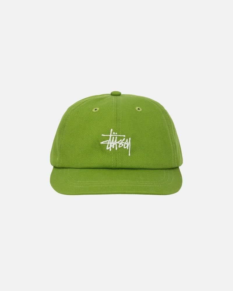 Green Men\'s Stussy Basic Stock Low Pro Caps | AU0000392