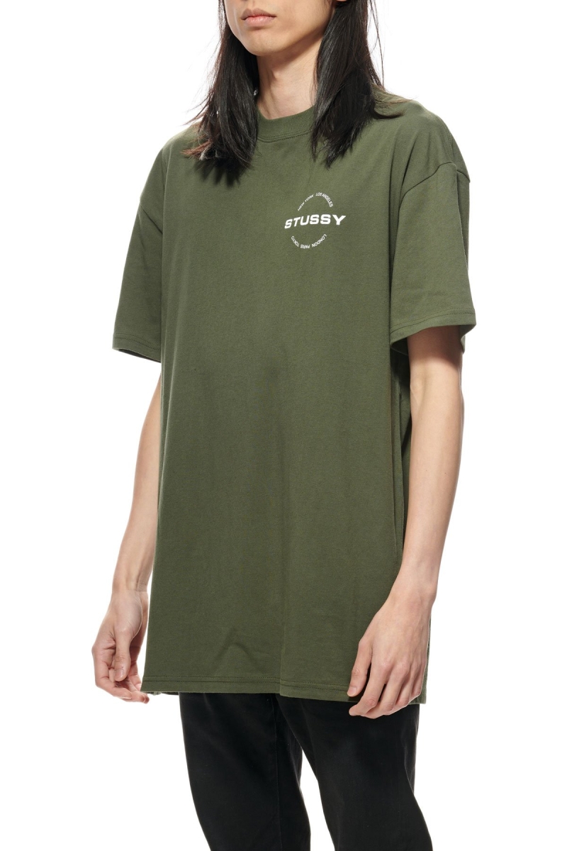 Green Men's Stussy City Circle SS T Shirts | AU0000123