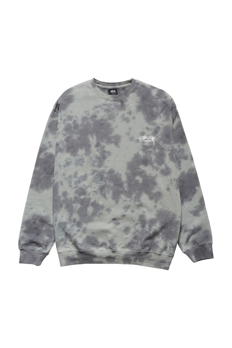 Green Men\'s Stussy Designs Tie Dye Crew Sweaters | AU0000834