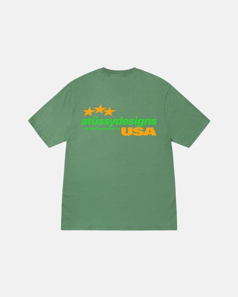 Green Men\'s Stussy Designs USA T Shirts | AU0000157