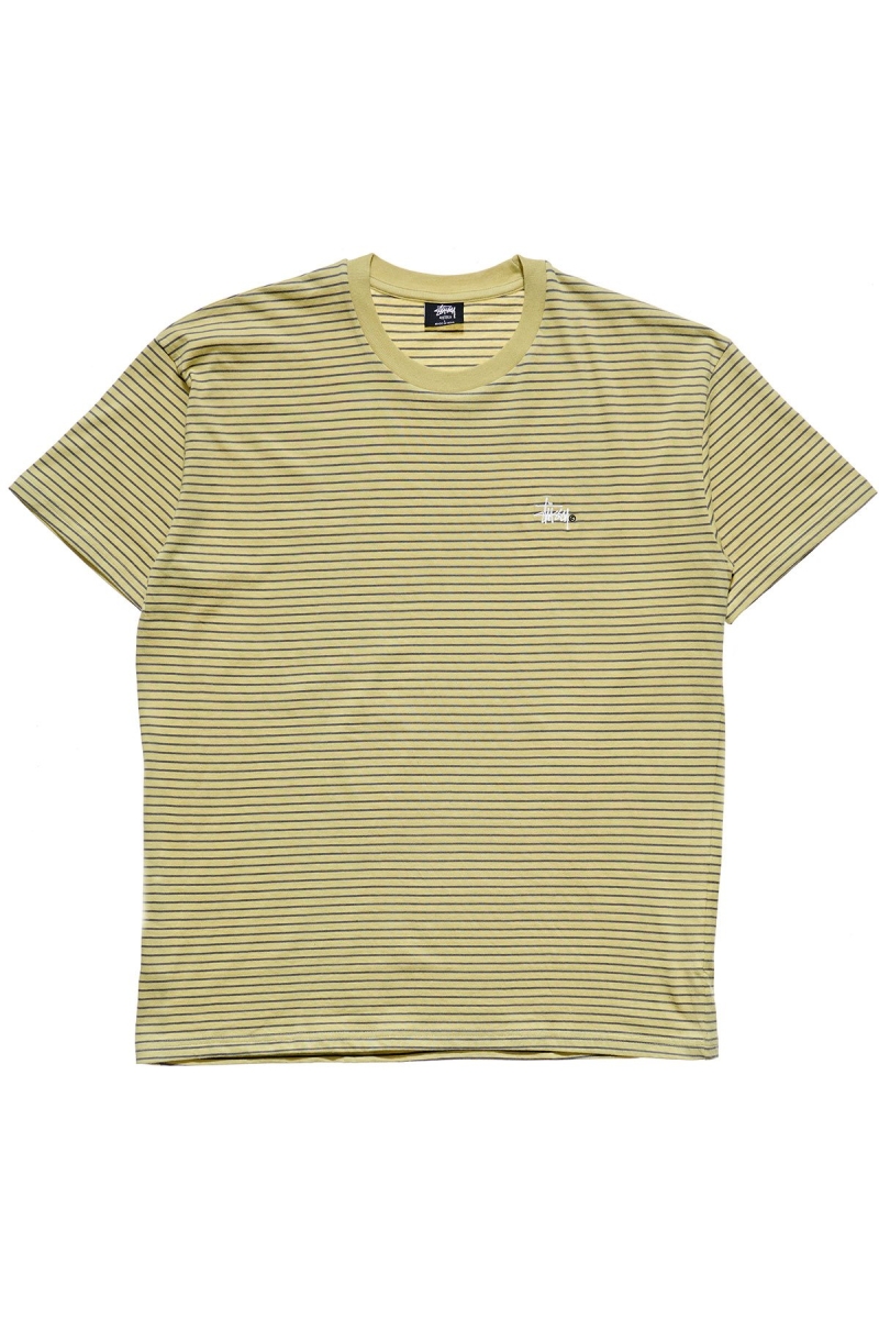 Green Men\'s Stussy Emerald Stripe SS T Shirts | AU0000166