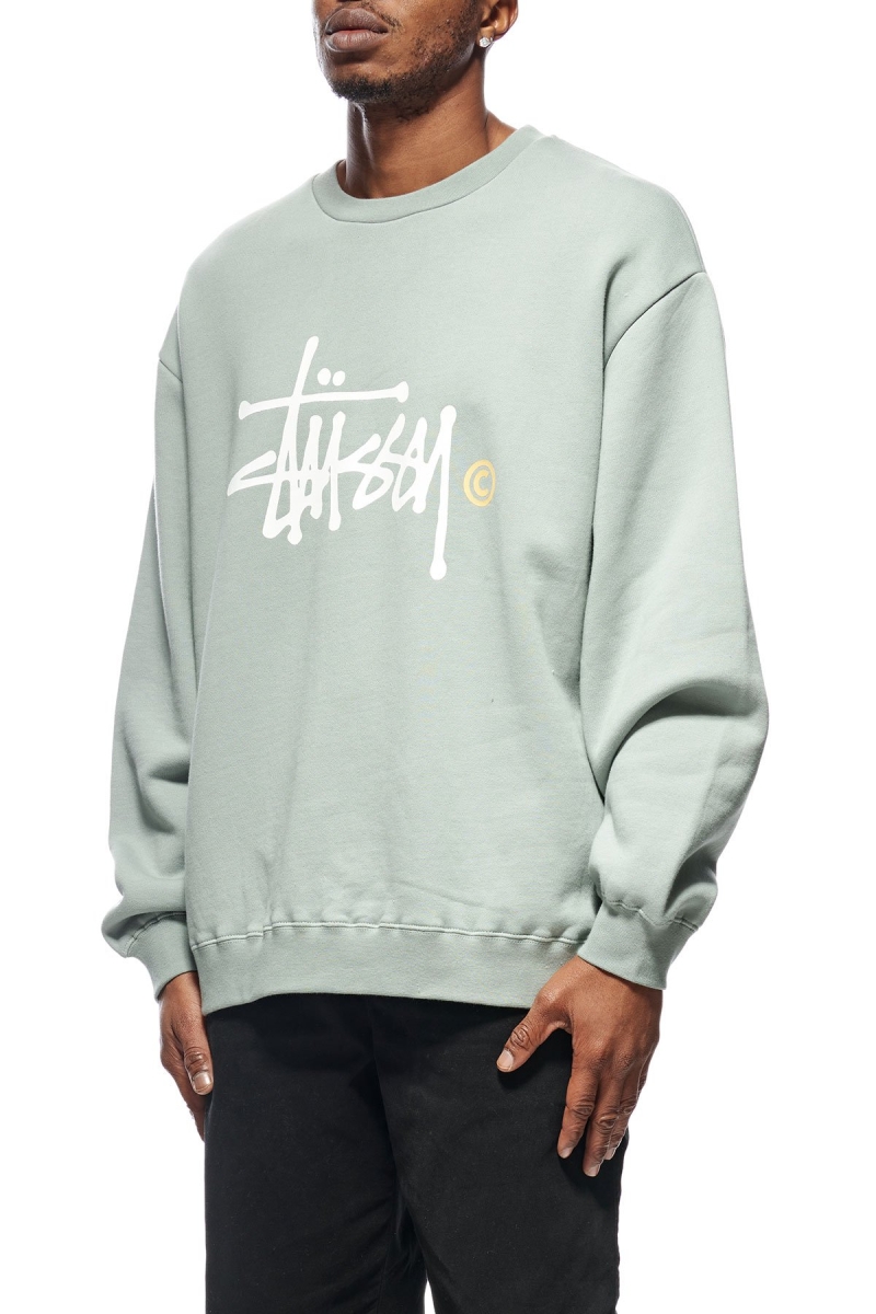 Green Men's Stussy Graffiti Crew Sweaters | AU0000837