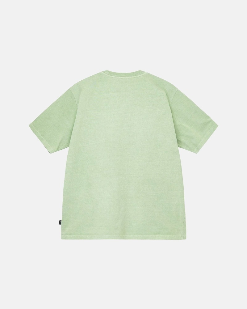 Green Men's Stussy Heavyweight Pigment Dyed Crew T Shirts | AU0000194