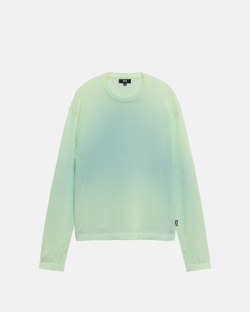 Green Men's Stussy Light Sensitive Knit Sweater | AU0000533