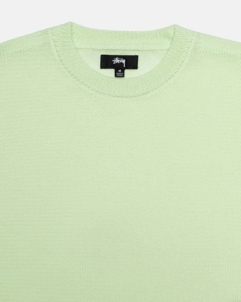 Green Men's Stussy Light Sensitive Knit Sweater | AU0000533