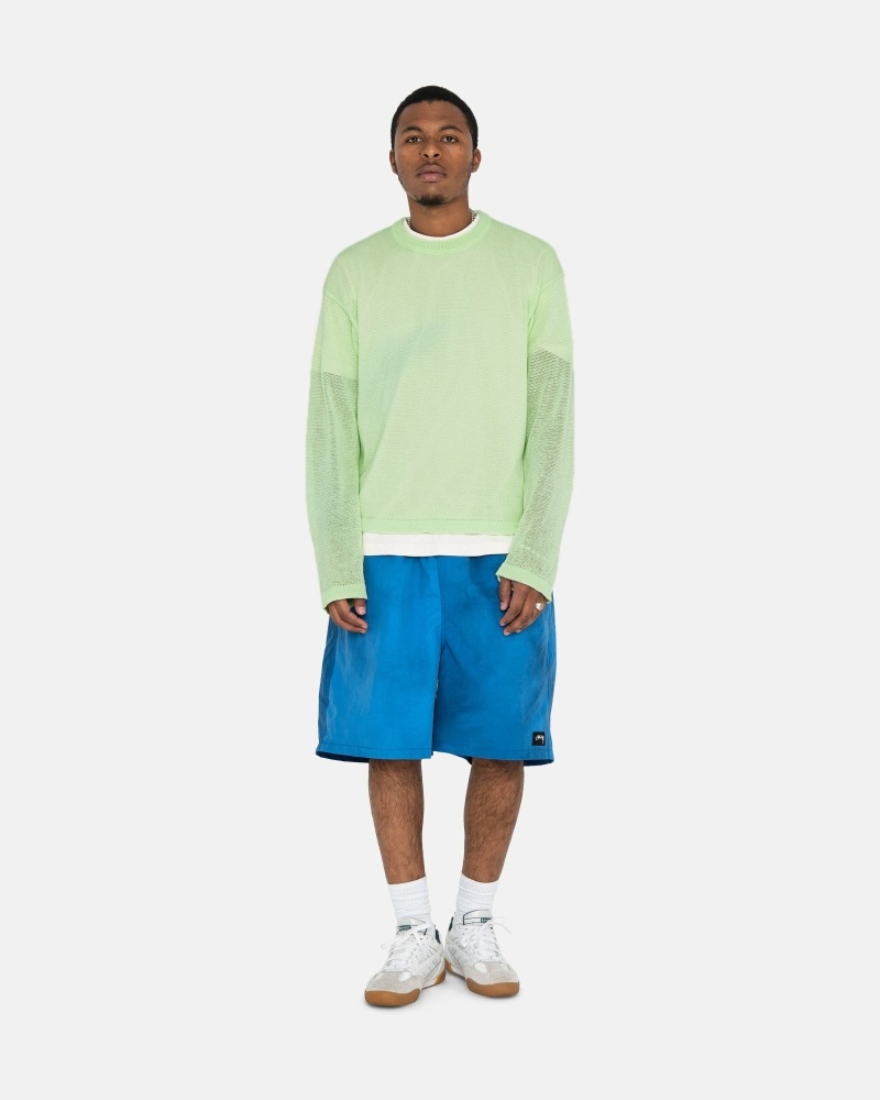 Green Men's Stussy Light Sensitive Knit Sweater | AU0000533