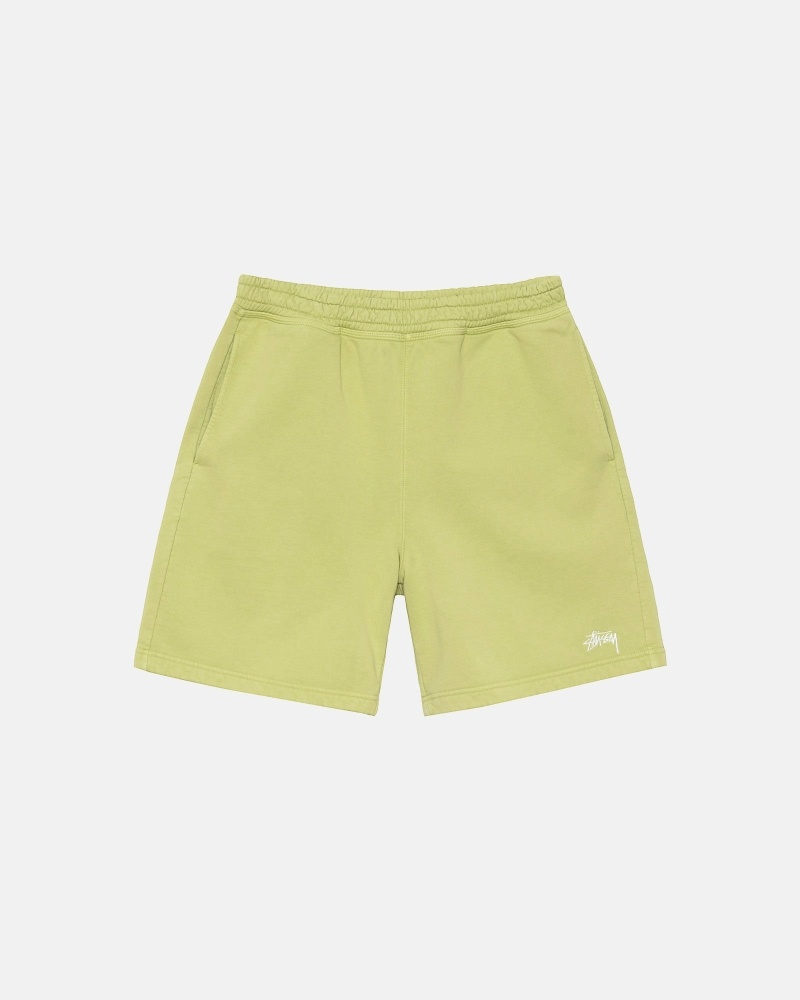 Green Men\'s Stussy Overdyed Stock Logo Shorts | AU0000657