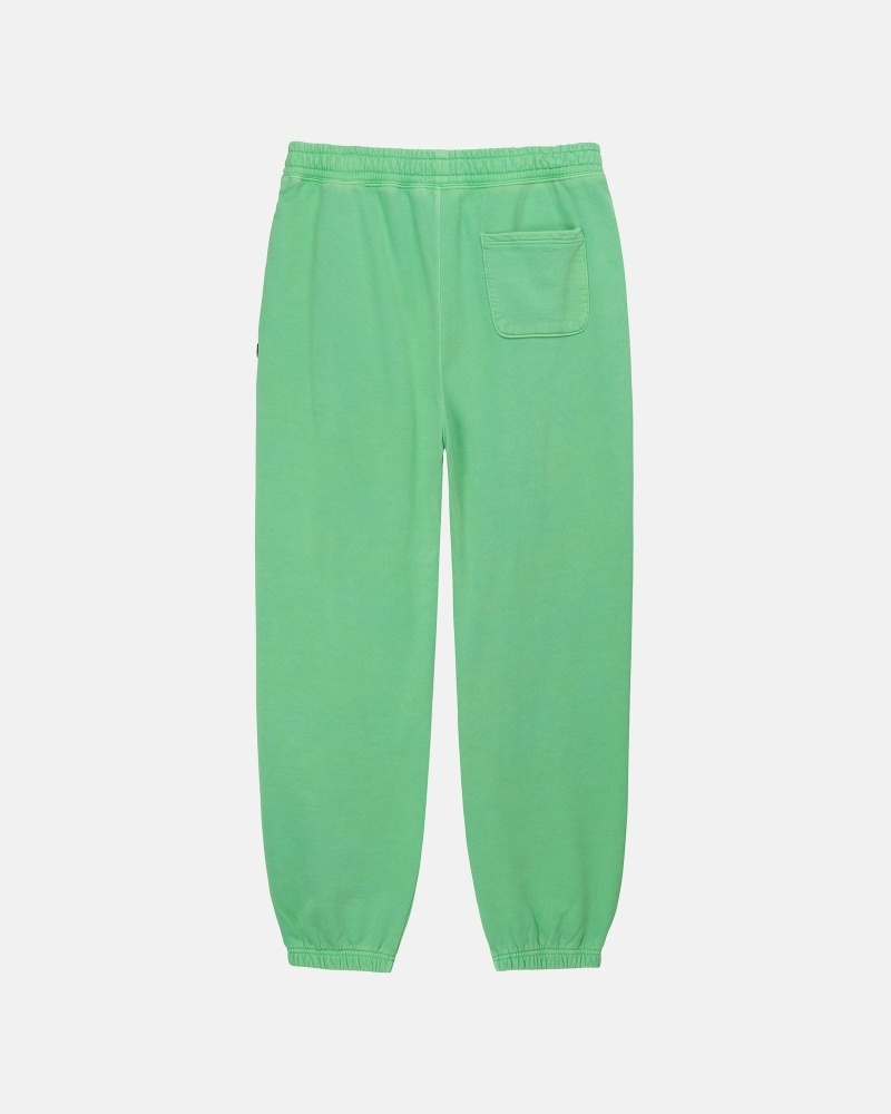 Green Men's Stussy Pigment Dyed Fleece Pants | AU0000570